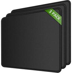 MROCO Mouse Pad 3 Pack [30% Larger] with Non-Slip Rubber Base, Premium-Textured & Waterproof Mousepads Bulk with Stitched Edges, Mouse Pads for Computers, Laptop, Office & Home, 8.5 x 11 inches, Black