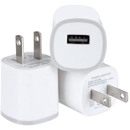Spark Electronics Rapid Speed [Matte White] Tapered Universal USB Power Adapter Wall Charger Compatible with Apple iPhone 7 7 Plus 6 6S Plus 5 s C Samsung Galaxy S7/S6 Edge Note Nokia … (3PC White)
