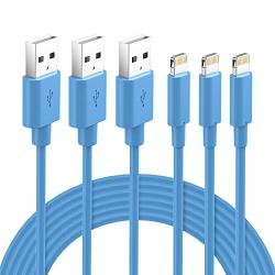 Lightning Cable MFi Certified - Nikolable iPhone Charger 3Pack 6ft Lighting to USB A Charging Cord Compatible with iPhone 11 Pro Max XS XR 8 Plus 7 Plus 6s Plus 5S SE iPad Pro and More, Blue