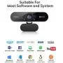 IFROO FHD 1080P Webcam with Microphone,No fisheye Wide-Angle for Desktop Laptop Computer Web Camera,USB Plug and Play,Compatible Skype Zoom YouTube Windows/Mac OS,for Live Streaming,Recording,Gaming