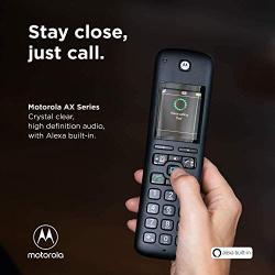 Motorola AXH01 DECT 6.0 Smart Cordless Phone and Answering Machine with Alexa Built-in – 1 Cordless Handset Included