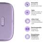HoMedics UV Clean Phone Sanitizer, UV Light Sanitizer, Fast Germ Sanitizer for Cell Phone, Makeup Tools, Credit Cards, Keys, Glasses, Kills 99.9% of Bacteria & Viruses, Purple