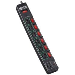 Tripp Lite 7 Outlet (6 Individually Controlled) Surge Protector Power Strip, 6ft Cord, Black, Lifetime Limited Warranty & $25K INSURANCE (TLP76MSGB)