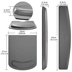 PU Leather Mouse Pads Wrist Rest Support and Keyboard Wrist Rest Pad Set for Laptop Computer Mac,Ergonomic Memory Foam,Non-Slip Base Mouse pad,Easy Typing and Relieve Wrist Pain(Gray)
