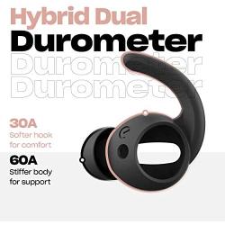 EarBuddyz Ultra Ear Hooks and Covers Compatible with Apple AirPods 1 & AirPods 2 or EarPods Featuring Bass Enhancement Technology (Medium, Black)