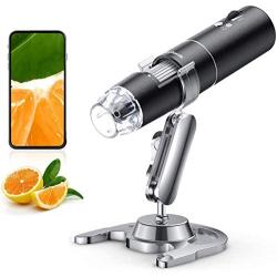 Wireless Digital Microscope, Skybasic 50X to 1000X WiFi Handheld Zoom Magnification Endoscope Camera Magnifier 1080P FHD 2.0 MP 8 LED Compatible with Android and iOS Smartphone or Tablet, Windows Mac
