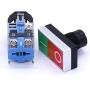 Taiss / 22mm 10A 440V 1 NO 1 NC ON Off Start Stop Momentary Switch Push Button with Yellow Light Indicator Light Voltage 110V LA38-11D/RG
