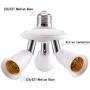 YWD 3 in 1 Light Socket Splitter E26 Adapter Converter for Standard LED Bulbs 360 Degrees Adjustable 180 Degree Bendable Max Watt 180W