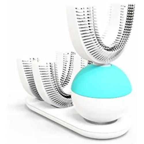 Automatic Sonic Teeth Whitening, with Two U-Shape Brush Head, IPX7 Waterproof Hands Free, Rechargeable 360° Ultrasonic Electric Toothbrush, for Adults