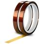 WIRESTER 2 Rolls 10mm X 30m (100ft) High Temperature Heat Resistant Tape Electronic Polyimide Tape for Masking, Soldering, Electrical, Heat Transfer Vinyl, 3D Printers