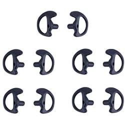 KS K-STORM Two Way Radio Ear Mold Replacement Soft Silicone Ear Insert for Acoustic Coil Tube Earpiece (Black, 5 Pair Medium)