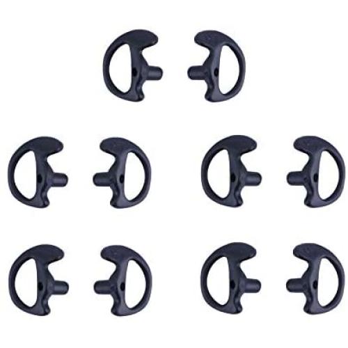 KS K-STORM Two Way Radio Ear Mold Replacement Soft Silicone Ear Insert for Acoustic Coil Tube Earpiece (Black, 5 Pair Medium)