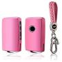 BOYUER Keyless Remote Control Smart Car Key Fob Cover Soft TPU Key Fob Case Key Chain For Mazda MAZDA3 2019 2020 CX-30 2019 2020 CX-5 2020 CX-8 2020 (PINK）