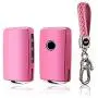 BOYUER Keyless Remote Control Smart Car Key Fob Cover Soft TPU Key Fob Case Key Chain For Mazda MAZDA3 2019 2020 CX-30 2019 2020 CX-5 2020 CX-8 2020 (PINK）