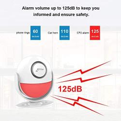 CPVAN Motion Sensor Alarm, Wireless Infrared Home Security System, PIR Motion Detector Alert (125dB, 328ft, Battery Operated) with Remote Control(Key Fob). Model: CP2