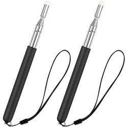 Telescopic Pointer Stick with Hand Lanyard, Teacher Pointer for Classroom, Presentation Pointers for teachers, Hand Pointer Extendable Pointer Stick Retractable Pointer Pen Whiteboard Pointer(2 Black)