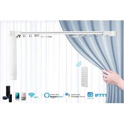 Surpass WiFi Electric Remote Control Drapery System,Curtain Motor with DIY Tracks, Compatible with Alexa, Google Home, Customizable Length (3~6m (118~236inch))