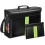 FINPAC Fireproof Document Bag with Money Bag, 17 x 12 x 5 Inches Waterproof & Non-Itchy Fiberglass Briefcase with Reflective Strips and Shoulder Straps for Passport, Cash, Binders, Laptops, Tablets