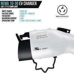Lectron 240V 16 Amp Level 2 EV Charger with 21ft Extension Cord J1772 Cable & NEMA 10-30 Plug (UL-Certified)