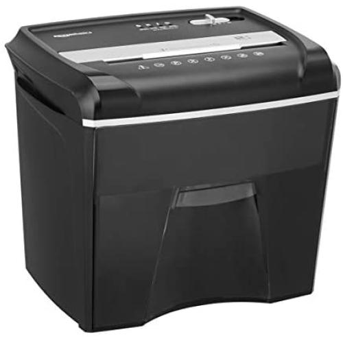 Amazon Basics 12-Sheet Cross-Cut Paper, Junk Mail, CD, and Credit Card Shredder with Pullout Basket