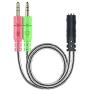 MillSO Headset Splitter 3.5mm for Computer CTIA Jack Headset Adapter Mic and Audio Headphone Splitter Cable with Separate Microphone and Headphone Connector for Gaming Headset to PC - 8inch/20CM Black