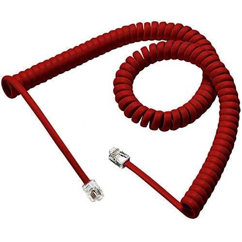 Telephone Cord, Phone Cord,Handset Cord, Red, 2 Pack, Universally Compatible