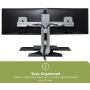 Uprite Ergo Sit2Stand Desktop Height Adjustable Workstation - Dual Monitor - Silver/Black