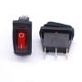 Taiss 2Pcs Waterproof Red Lighted Car I/O SPST 3 Pin 2 Position AC 250V/15A, 125V/20A Rocker Toggle Switches KCD3-101NW-I/O