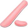 Gimars Upgrade Cleanable PU Leather Keyboard Wrist Pillow Rest Pad, Enlarge Mouse Wrist Cushion Support for Office, Computer, Laptop, Mac, Durable, Comfortable, Pain Relief, Pink