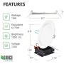 Sunco Lighting 16 Pack 6 Inch Slim LED Downlight, Baffle Trim, Junction Box, 14W=100W, 850 LM, Dimmable, 3000K Warm White, Recessed Jbox Fixture, IC Rated, Retrofit Installation - ETL & Energy Star
