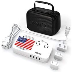 DOACE X11 2200W Travel Voltage Converter for Hair Dryer Straightener Curling Iron, 10A Travel Power Adapter with 6A 4-Port USB and UK/AU/EU/US Plug Wall Chargers for Cell Phone Camera Tablet Laptop