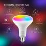 Smart Light Bulb,13W E27 RGB Color Changing LED WiFi Light Bulb Equivalent 100W,1300LM BR30 Compatible with Alexa and Google Home 2900K-6000K,No Hub Required,TECKIN 2 Pcs(Not Support 5G WiFi)