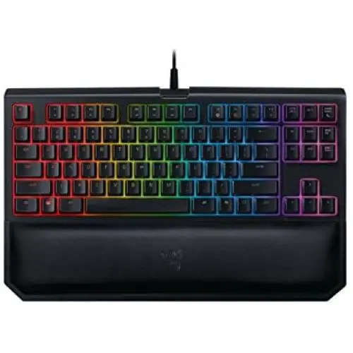 Razer BlackWidow TE Chroma v2 TKL Tenkeyless Mechanical Gaming Keyboard: Green Key Switches, Tactile & Clicky, Chroma RGB Lighting, Magnetic Wrist Rest, Programmable Macros, Classic Black