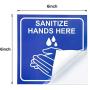 10 Pieces Sanitize Hands Here Signs Stickers Use Hand Signs 6 x 6 Inch Quality Self-Adhesive Vinyl, Laminated for UV, Scratch, Water, Weather and Fade Resistance, Indoor and Outdoor