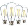 Sunco Lighting 4 Pack ST64 LED Bulb, Dimmable, Waterproof, 8.5W=60W, 3000K Warm White, Vintage Edison Filament Bulb, 800 LM, E26 Base, Restaurant or String Lights - UL