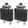Ampper 12V/24V DC Push Button Thermal Circuit Breaker, 125/250V AC Push Reset Circuit Breaker with Quick Connect Terminals (10Amp, 2Pcs)