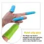 12PCS Finger Cots,Finger Protectors,Hot Gun Finger Gloves, for Glue, Crafts, Sewing, Electronic Repair, Honey Aadhesive, Inventory and Sorting Books (Green and Blue)