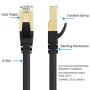 Cat8 Ethernet Cable, Outdoor&Indoor, 6FT Heavy Duty High Speed 26AWG, 2000Mhz with Gold Plated RJ45 Connector, Gaming/Modem