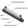 2 Studs 12 Terminal Grounding Bus Bar - 150A DC BusBar Block with PC Cover, M4 Screws, Ground Distribution, Power Distribution Terminal Block for Car Boat Marine