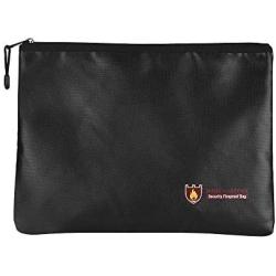 Aibecy Fireproof Document Bag Silicone Coated Fiberglass Money Bag Pouch Document Holder Water & Fire Resistant with Zipper Closure Storage for File Cash Jewelry Passport Valuables