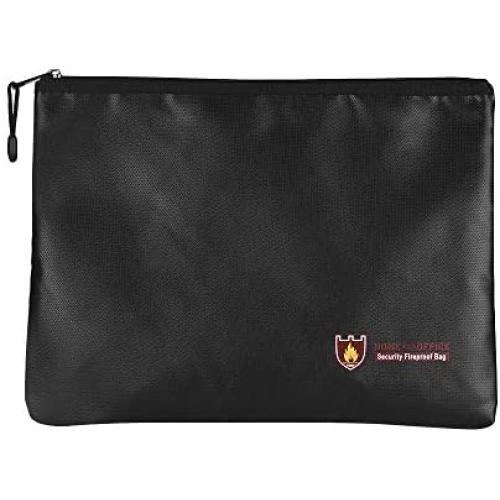 Aibecy Fireproof Document Bag Silicone Coated Fiberglass Money Bag Pouch Document Holder Water & Fire Resistant with Zipper Closure Storage for File Cash Jewelry Passport Valuables