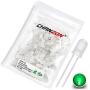 Chanzon 100 pcs 5mm Green Diffused LED Diode Lights (Frosted Lens Round DC 3V 20mA) Lighting Bulb Lamps Electronics Components Indicator Light Emitting Diodes
