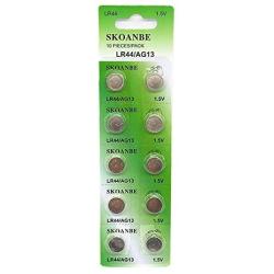 SKOANBE 10PCS AG13 LR44 303 A76 357 SR44 1.5V Battery Button Coin Cell Batteries