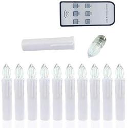 EuroFone LED Christmas Candlea Multi-Function Electronic Control LED Candle Light, 10pcs / Set (Warm White-Ivory)