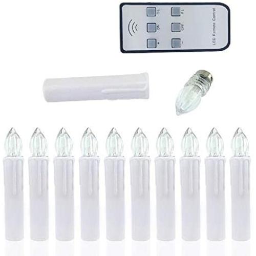 EuroFone LED Christmas Candlea Multi-Function Electronic Control LED Candle Light, 10pcs / Set (Warm White-Ivory)