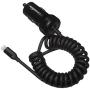 Amazon Basics Coiled Cable Lightning Car Charger, 1.5 Foot, Black