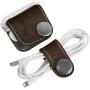 ELFRhino Genuine Leather Headphone Earphone Organizer Cord Organizer Wrap Winder Cord Manager Cable Winder(Set of 2, Coffee)