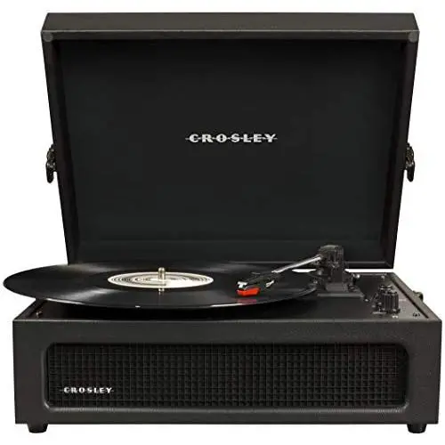 Crosley CR8017A-BK Voyager Vintage Portable Turntable with Bluetooth Receiver and Built-in Speakers, Black Crosley CR8017A-BK Voyager Vintage Portable Turntable with Bluetooth Receiver and Built-in Speakers, Black