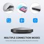 Bluetooth Speakerphone - M2 Gray Conference Speaker w/ 2 Dongles, Idea for Home Office 360º Voice Pickup 4 AI Echo & Noise Canceling Microphones, Skype USB Speakerphone AUX in/Out for up to 8 People