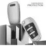 ELOHEI for Audi Key Fob Cover Case,Premium Soft TPU Stripes 360 Degree Full Protection Key Shell Key Case Cover Compatible with Audi A1 A3 Q3 Q7 R8 A6L TT (Silver)